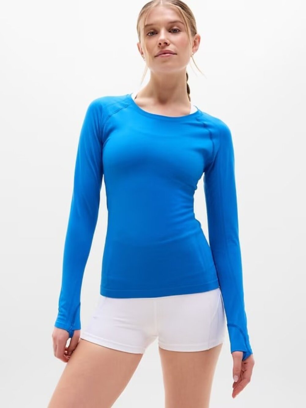 New Athleta XL Momentum Flex Top Breaker Blue X-Large Regular Long Sleeve
